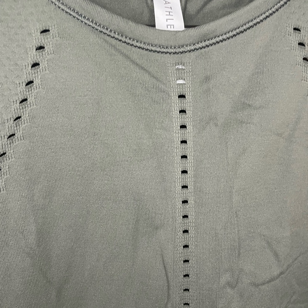 Athleta Foothill Perforated Split Back Olive Gree… - image 4